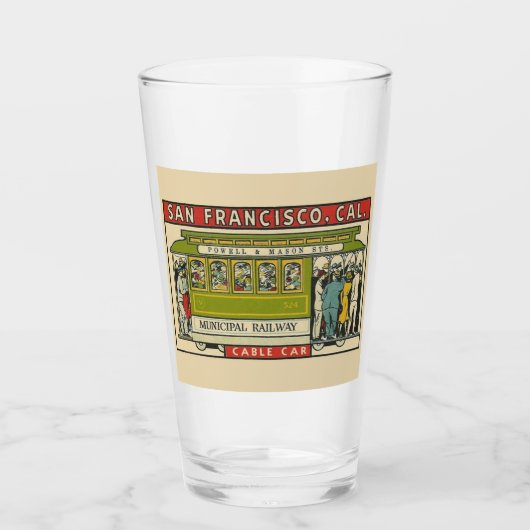 San Francisco Travel Pint Glass Glas (Voorkant)