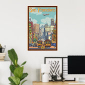 San Francisco Travel Poster - California Street (Thuiskantoor)