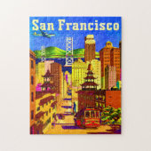 San Francisco Travel Poster Jigzaag Puzzle Legpuzzel (Verticaal)