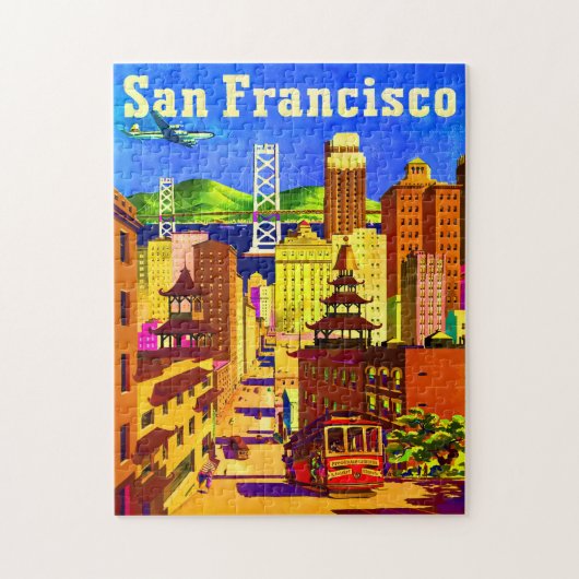 San Francisco Travel Poster Jigzaag Puzzle Legpuzzel (Verticaal)