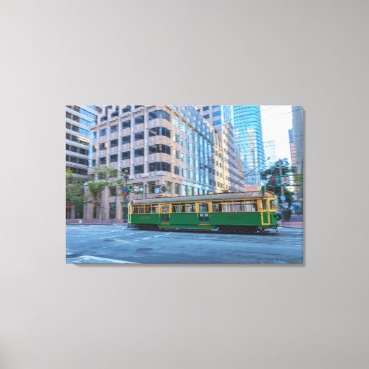 San Francisco Trolley Bus Canvas Afdruk (Voorkant)