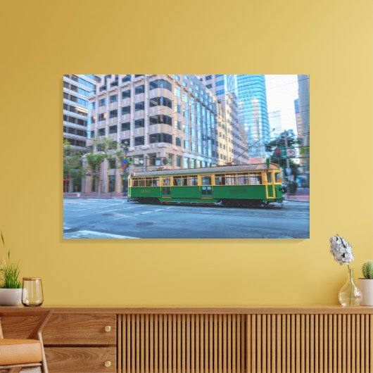 San Francisco Trolley Bus Canvas Afdruk (Insitu (Woonkamer))
