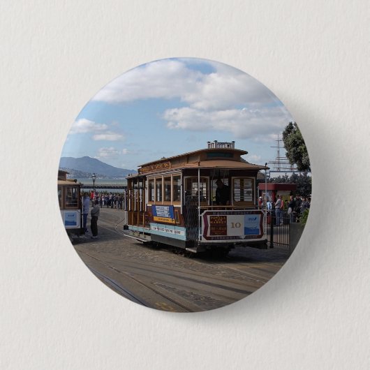 San Francisco Trolley Cars Ronde Button 5,7 Cm (Voorkant)