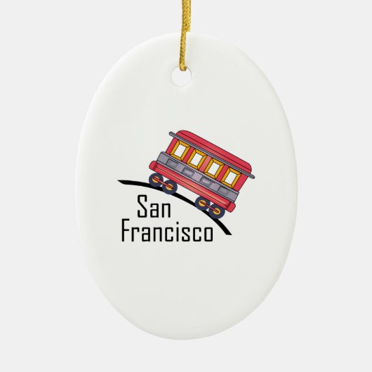 san francisco trolley keramisch ornament (Voorkant)