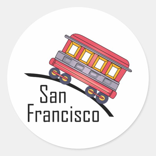 san francisco trolley ronde sticker (Voorkant)