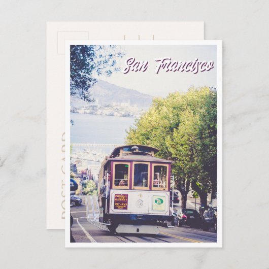San Francisco Trolley Uitzicht van Alcatraz Briefkaart (Voorkant / Achterkant)