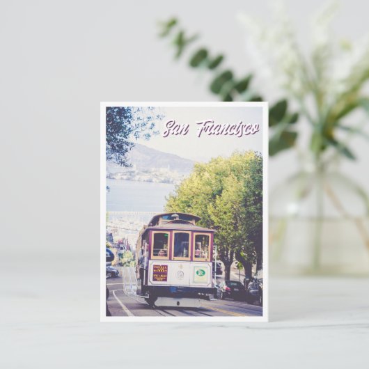 San Francisco Trolley Uitzicht van Alcatraz Briefkaart (Staand voorkant)