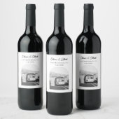 San Francisco Trouwgunst Zwart & Wit Wijn Etiket (Flessen)