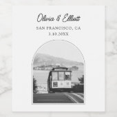 San Francisco Trouwgunst Zwart & Wit Wijn Etiket (Enkel label)