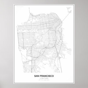San Francisco, US Minimalist Map Poster