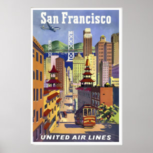 San Francisco USA Amerika Verenigde Staten Vintage Poster