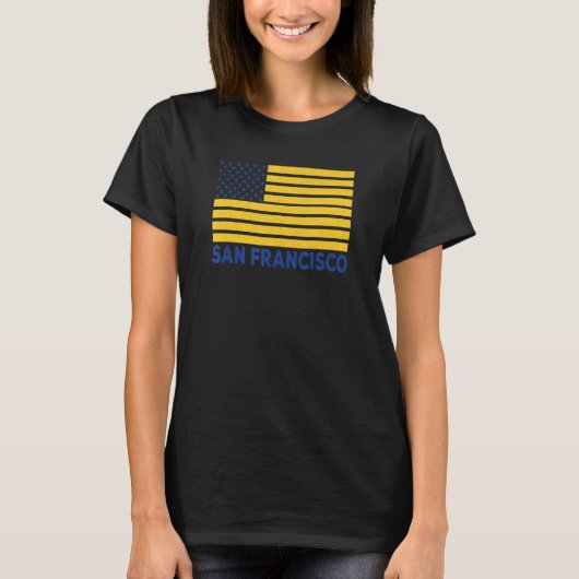 San Francisco USA Flag BlueYellow San Francisco US T-shirt (Voorkant)