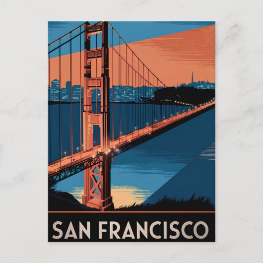 San Francisco USA vintage Briefkaart (Voorkant)