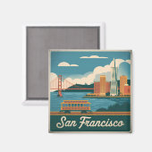 San Francisco USA vintage Magneet (Voorkant / Achterkant)