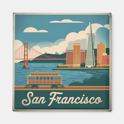 San Francisco USA vintage Magneet (Voorkant)