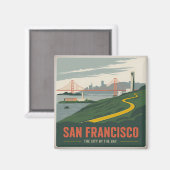 San Francisco USA vintage Magneet (Voorkant / Achterkant)