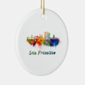 San Francisco V2 skyline in waterverf copia Keramisch Ornament (Rechts)