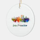 San Francisco V2 skyline in waterverf copia Keramisch Ornament (Links)