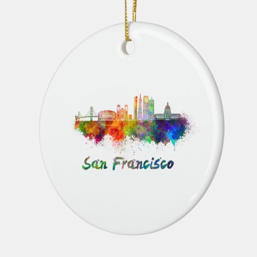 San Francisco V2 skyline in waterverf copia Keramisch Ornament (Links)