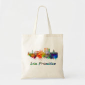 San Francisco V2 skyline in waterverf copia Tote Bag (Voorkant)