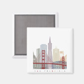 San Francisco v2 skyline poster Magneet (Voorkant / Achterkant)