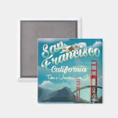 San Francisco Vacation vintage-poster Magneet (Voorkant / Achterkant)