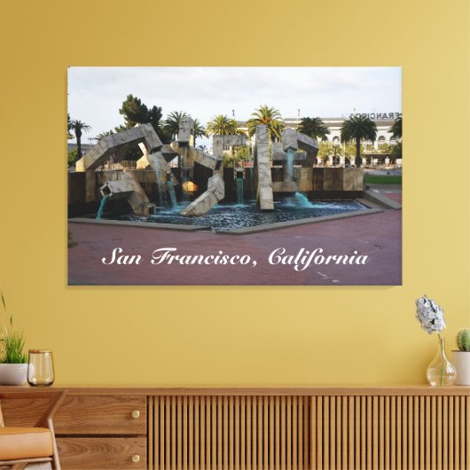 San Francisco Vaillancourt Fountain #2 Canvas (Insitu (Woonkamer))