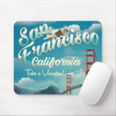 San Francisco Vakantie vintage reisposter Muismat (Met muis)