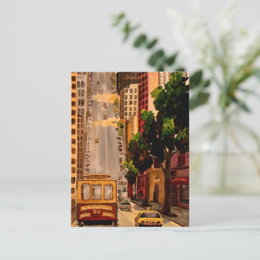 San Francisco Van Ness Cable Car Briefkaart (Staand voorkant)