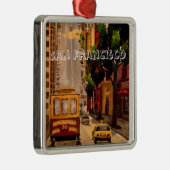 San Francisco Van Ness Cable Car Metalen Ornament (Rechts)