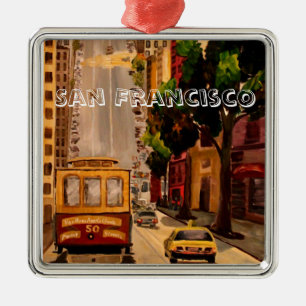 San Francisco Van Ness Cable Car Metalen Ornament