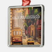 San Francisco Van Ness Cable Car Metalen Ornament (Links)