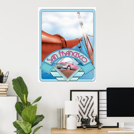 San Francisco, Verenigde Staten, reisposter Poster (Thuiskantoor)