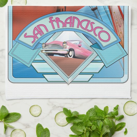 San Francisco, Verenigde Staten, reisposter Theedoek (Gevouwen)