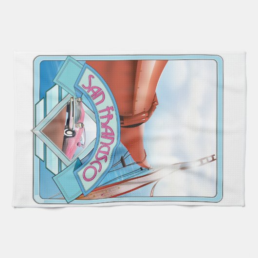 San Francisco, Verenigde Staten, reisposter Theedoek (Horizontaal)