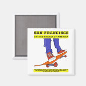 San Francisco, Verenigde Staten Schaats Magneet (Voorkant / Achterkant)