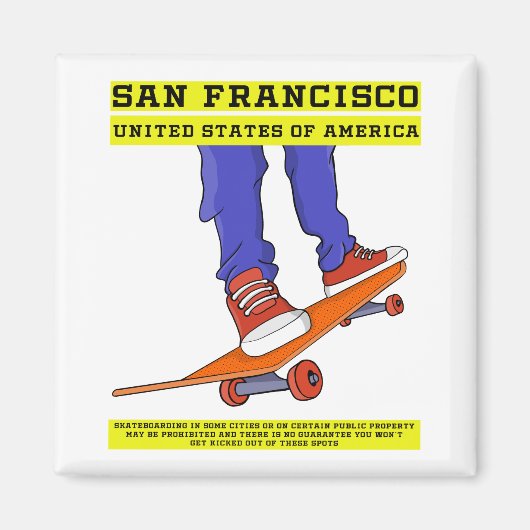 San Francisco, Verenigde Staten Schaats Magneet (Voorkant)