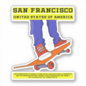 San Francisco, Verenigde Staten Schaats Sticker (Voorkant)