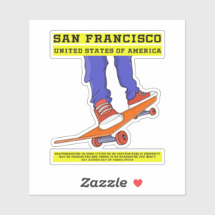 San Francisco, Verenigde Staten Schaats Sticker