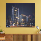 San Francisco verlicht stadsbeeld bij nacht Canvas Afdruk (Insitu (Woonkamer))