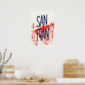 San Francisco Victoriaans huizen Art Print (Keuken)