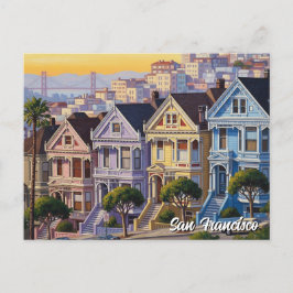 San Francisco Victoriaans huizen Californië Briefkaart