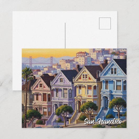 San Francisco Victoriaans huizen Californië Briefkaart (Voorkant / Achterkant)