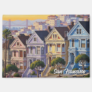 San Francisco Victoriaans huizen Californië Magneet