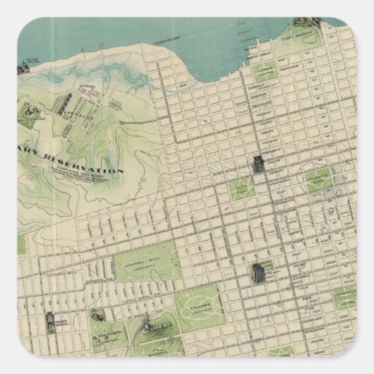 San Francisco Vierkante Sticker (Voorkant)