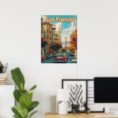 San Francisco Vintage Auto Poster (Thuiskantoor)