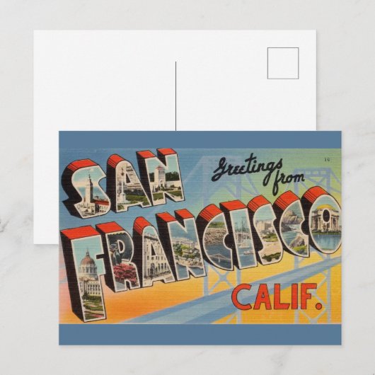 San Francisco Vintage Briefkaart (Voorkant / Achterkant)