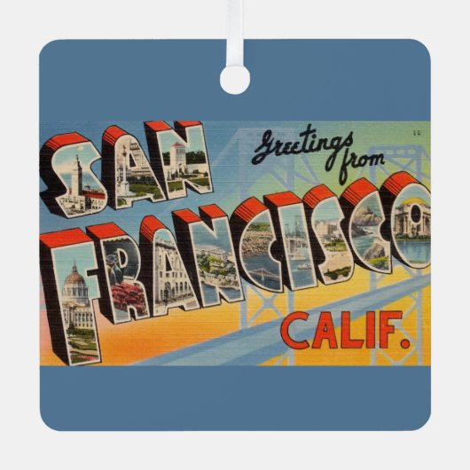 San Francisco Vintage Metalen Ornament (Voorkant)
