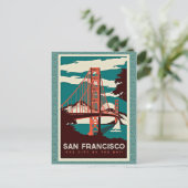 San Francisco vintage-poster Briefkaart (Staand voorkant)