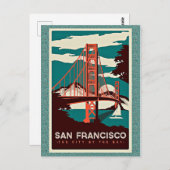 San Francisco vintage-poster Briefkaart (Voorkant / Achterkant)